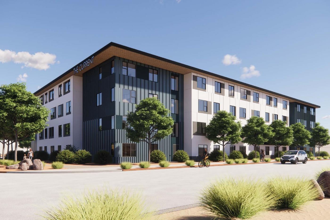 Digital mock up of exterior of The Current