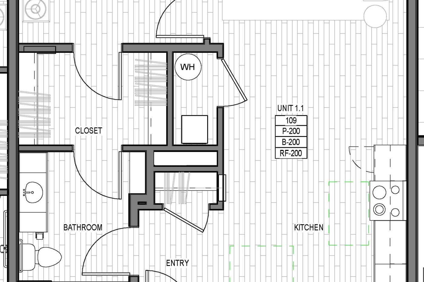One bedroom unit floor plan
