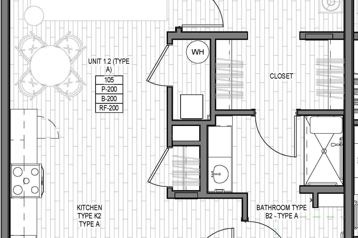 One bedroom ADA unit floor plan